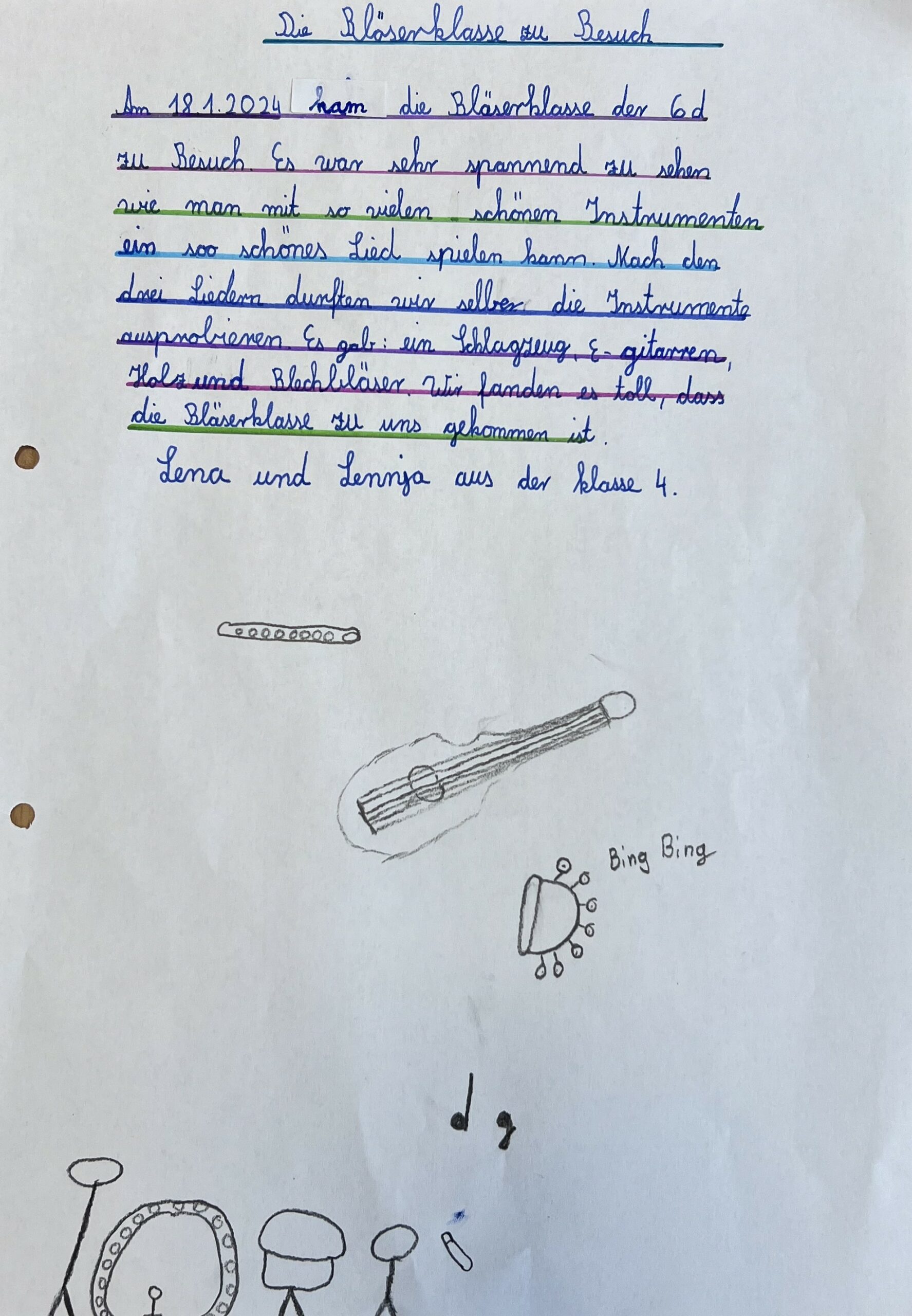 Die Bläserklasse der Gesamtschule zu Besuch